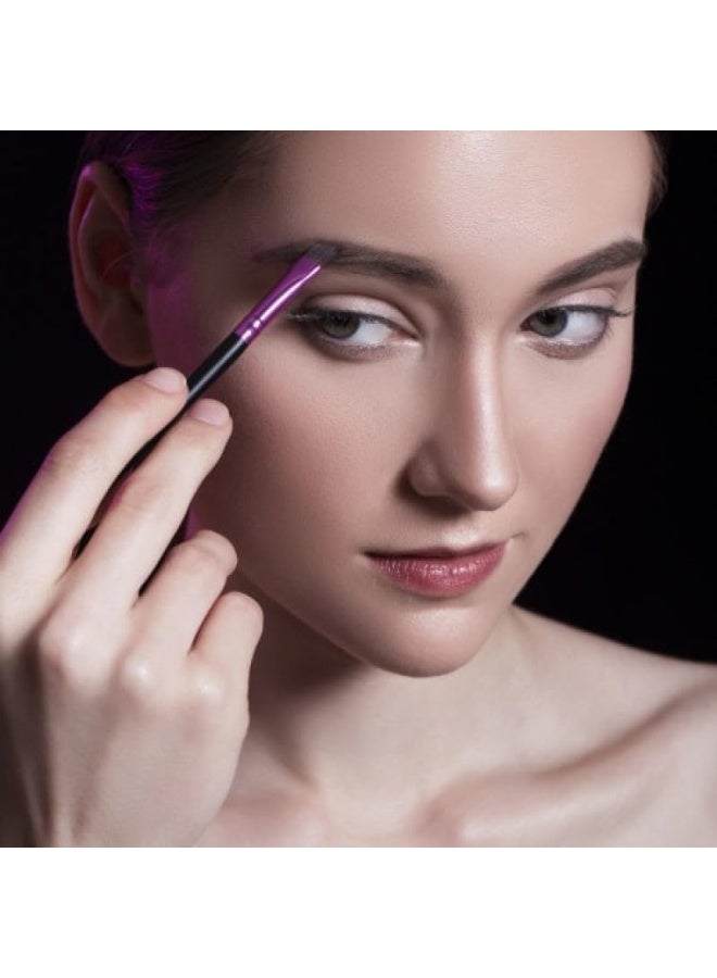 Angled Eyeliner Brush - Slanted Flat Angle Eye Liner Eyebrow Thin Precision Eye Makeup Brush - Synthetic Nylon Bristles - 15 cm - 1pc - Purple Black - Image 5